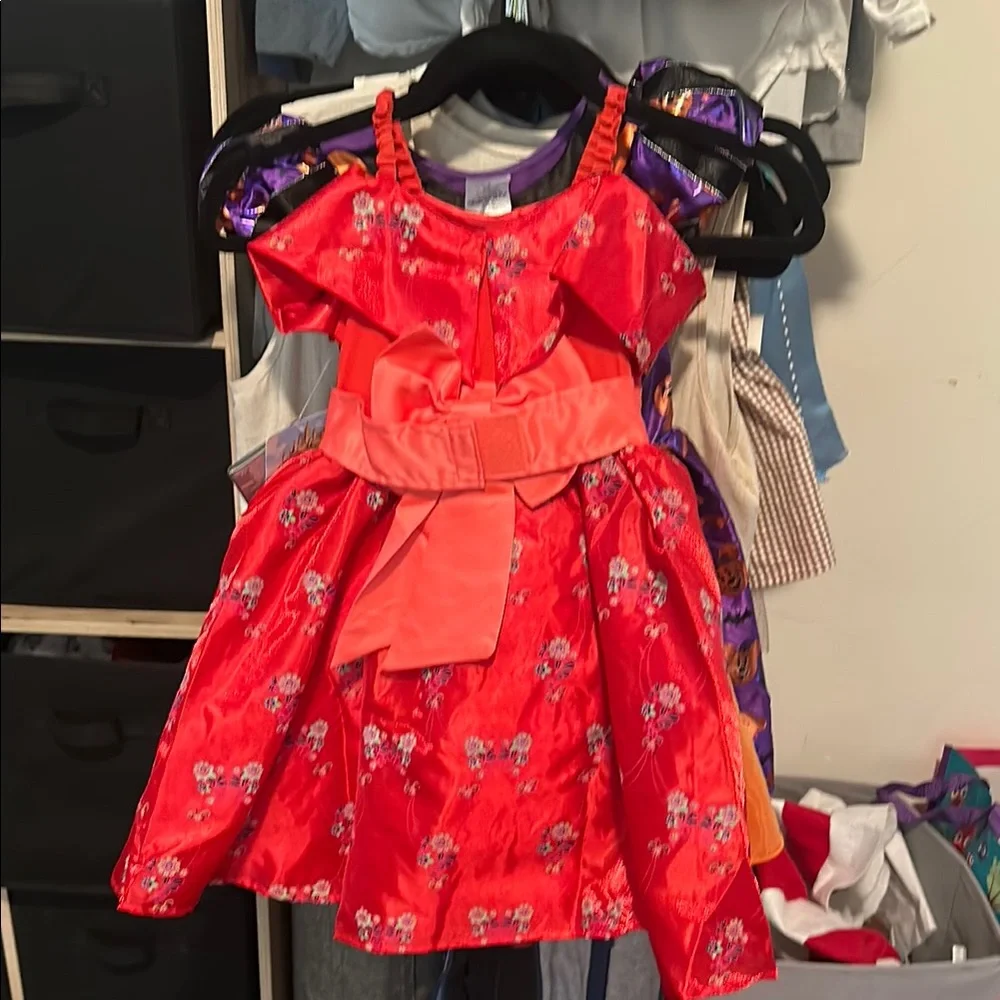 Disney Elena Avalor Red Floral Princess dress girls Kids Costume - Picture 4 of 4